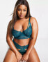 Фото #8 товара Wolf & Whistle Exclusive Curve lace trim mesh high waist cut out thong in teal