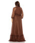 ფოტო #3 პროდუქტის Plus Size High Neck Puff Sleeve Tiered A Line Gown