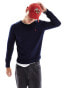 Фото #1 товара Polo Ralph Lauren icon logo heavyweight cotton knit jumper in navy