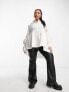 Simply Be peplum hem shirt in white