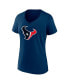 Women's C.J. Stroud Navy Houston Texans Icon Player Name Number V-Neck T-Shirt Синий, S - фото #2