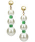 ფოტო #3 პროდუქტის Cultured Freshwater Pearl (5-9mm) & Ruby (1-3/8 ct. t.w.) Graduated Drop Earrings in 14k Gold (Also in Emerald & Sapphire)