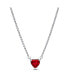 ფოტო #1 პროდუქტის Timeless Sterling Silver Sparkling Heart Halo Cubic Zirconia Pendant Collier Necklace