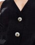 New Look button through linen waistcoat in black