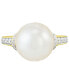 ფოტო #3 პროდუქტის Cultured Ming Freshwater Pearl (11mm) & Diamond (1/3 ct. t.w.) in 14k Gold