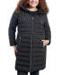 Фото #4 товара Women's Plus Size Anorak Hooded Faux-Leather-Trim Down Packable Puffer Coat, Created for Macy's