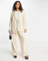 Vero Moda tailored leather look suit blazer in cream