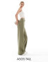 Фото #1 товара ASOS DESIGN Tall relaxed dad trouser with 5 pocket detail in khaki