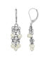 ფოტო #1 პროდუქტის Silver-Tone Crystal and Imitation Pearl Linear Earrings