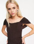 Jaded Rose Petite exclusive corset wrap mini dress in chocolate