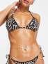 Фото #3 товара Accessorize triangle bikini top in leopard print