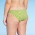 Juniors' Textured Cheeky Bikini Bottom - Xhilaration™ Lime Stripe size Large