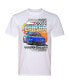 Фото #2 товара Men's White Kyle Larson Throwback Car Tri-Blend T-shirt