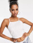 Фото #3 товара ASOS DESIGN Petite linen square neck sun top with lace up back in white