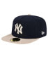 Фото #2 товара Men's Navy New York Yankees Canvas A-Frame 59FIFTY Fitted Hat