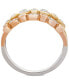 ფოტო #6 პროდუქტის Diamond Tricolor Triple Band Ring (1/4 ct. t.w.) in 14k Gold, White & Rose Gold, Created for Macy's