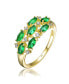 ფოტო #1 პროდუქტის Sterling Silver with Gold Plated Marquise and Round Cubic Zirconia Coctail Ring