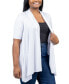 ფოტო #4 პროდუქტის Plus Size Elbow Length Open Front Cardigan Sweater