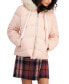 Фото #1 товара Juniors' Hooded Faux-Fur-Trim Puffer Coat