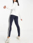 adidas Sportswear Essential 3 stripe leggings in navy