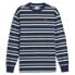 Фото #2 товара Puma Downtown 180 Striped Crew Neck Long Sleeve Shirt Mens Blue Casual Tops 6243