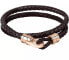 Brown double leather bracelet Moody SQH3