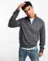 Фото #1 товара Polo Ralph Lauren icon logo half zip double knit sweatshirt in charcoal marl