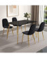 Фото #5 товара Minimalist Black Marble Dining Table with Gold Legs