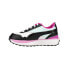 Puma Cruise Rider Silky Logo Lace Up Toddler Girls Black Sneakers Casual Shoes