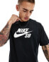 Nike SB central logo t-shirt in black Черный, S - Chest 35-37.5 - фото #1