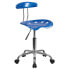 Фото #4 товара Vibrant Bright Blue And Chrome Swivel Task Chair With Tractor Seat