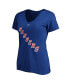 Фото #3 товара Women's Alexis Lafreniere Blue New York Rangers Plus Size Name Number V-Neck T-shirt