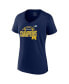 ფოტო #2 პროდუქტის Women's Navy Michigan Wolverines 2023 Big Ten Football Conference Champions V-Neck T-shirt