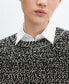 Фото #3 товара Women's Flecked Cotton-Blend Sweater
