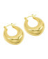 14K Gold-Plated Domed Oval Hoop Earrings