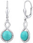 Фото #1 товара silver earrings with natural Turquoise JST14710TU