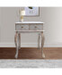 Фото #8 товара 2 Drawer Mango Wood Console Table With Floral Carved Front, Brown And White