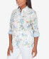 Фото #5 товара Petite Classic Pastels Painted Birds Button Down Top