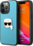 Фото #1 товара Karl Lagerfeld Karl Lagerfeld KLHCP13XPKMB iPhone 13 Pro Max 6,7" niebieski/blue hardcase Leather Ikonik Karl`s Head Metal