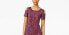Фото #2 товара ECI Women's Printed Cold Shoulder A line Dress Short Sleeve Purple Blue L