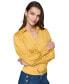 ფოტო #1 პროდუქტის Women's Chain-Hem Smocked-Shoulder Crossover Top