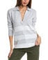 Forte Cashmere Stripe Split Neck Polo Cashmere-Blend Sweater Women's