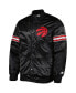 Фото #4 товара Men's Black Toronto Raptors Pick and Roll Satin Full-Snap Varsity Jacket