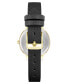 ფოტო #2 პროდუქტის Woman's Quartz Black Faux Leather Band and Floral Pattern Watch, 36mm