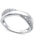 ფოტო #1 პროდუქტის Diamond Pavé Crossover Ring (1/6 ct. t.w.) in Sterling Silver