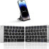 Фото #2 товара Samsers Foldable Bluetooth Keyboard - Portable Wireless with Stand Holder, Rechargeable Ultra Slim Compatible with iOS Android Windows Smartphone Tablet Laptop Black