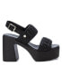Women's Braided Strap Heeled Sandals, Black