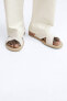 Фото #2 товара Замшевые сандалии с перекрестными ремешками ZARA