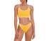 Polo Ralph Lauren Contrast Trim Cropped Tankini Top Swimwear Gold Size Small