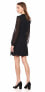 Фото #3 товара kensie 162318 Womens Sheer Long Sleeve Crew Neck Sheath Dress Black Size Small